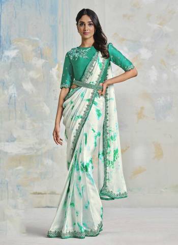 Attrective These Festive Wear Readymade Saree And Blouse in Fine Colored.These Saree is Fabricated On Silk Crepe Pair With Silk Crepe Blouse.Its Beautified With Shaburi Printed With Hand Designer Work.