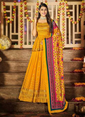 For A Designer Look,Grab These Readymade Lehenga Choli in Fine Colored.These Lehenga And Blouse Are Fabricated On Viscose Georgette Pair With Chinon Dupatta.Its Beautified With Sequance Embroidery Work With Printed Dupatta.