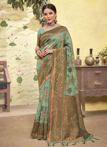 Looking These Festive Wear Saree in Fine Colored.These Saree is Fabricated On Cotton Pair With Cotton Blouse.Its Beautified With Wevon Designer.