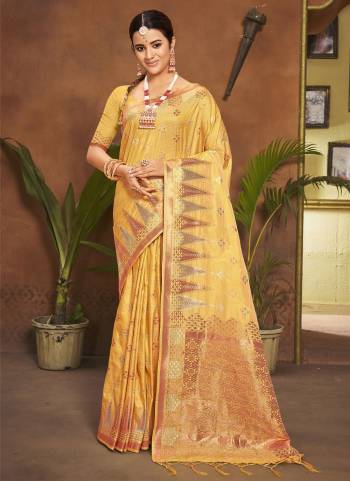 Grab These Festive Wear Saree in Fine Colored.These Saree is Fabricated On Silk Pair With Silk Blouse.Its Beautified With Wevon Designer.