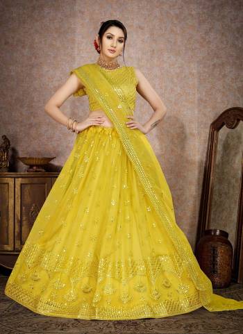 For A Designer Look,Grab These Lehenga Choli in Fine Colored.These Lehenga And Blouse Are Fabricated On Butterfly Net Pair With Butterfly Net Dupatta.Its Beautified With Designer Thread,Mirror Embroidery Work.