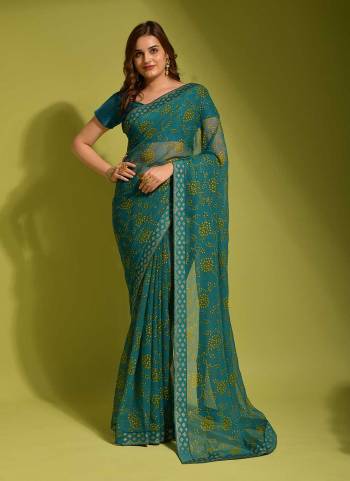 Garb These Designer Saree in Fine Colored.These Saree Are Chiffon And Blouse is Banglori Fabricated.Its Beautified With Designer Printed With Swarovski Work Border.