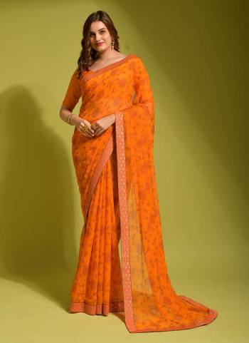 Garb These Designer Saree in Fine Colored.These Saree Are Chiffon And Blouse is Banglori Fabricated.Its Beautified With Designer Printed With Swarovski Work Border.