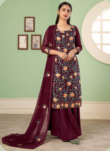 Grab These Designer Plazzo Suit in Fine Colored Pair With Bottom And Dupatta.These Top And Dupatta Are Fabricated On Georgette Pair With Santoon Bottom.Its Beautified With Santoon Inner.Its Beautified With Heavy Designer Muity Thread ,Sequance Embroidery Work.