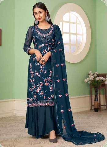 Grab These Designer Plazzo Suit in Fine Colored Pair With Bottom And Dupatta.These Top And Dupatta Are Fabricated On Georgette Pair With Santoon Bottom.Its Beautified With Santoon Inner.Its Beautified With Heavy Designer Muity Thread ,Sequance Embroidery Work.