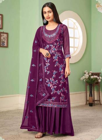 Grab These Designer Plazzo Suit in Fine Colored Pair With Bottom And Dupatta.These Top And Dupatta Are Fabricated On Georgette Pair With Santoon Bottom.Its Beautified With Santoon Inner.Its Beautified With Heavy Designer Muity Thread ,Sequance Embroidery Work.