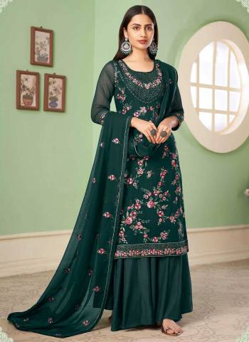 Grab These Designer Plazzo Suit in Fine Colored Pair With Bottom And Dupatta.These Top And Dupatta Are Fabricated On Georgette Pair With Santoon Bottom.Its Beautified With Santoon Inner.Its Beautified With Heavy Designer Muity Thread ,Sequance Embroidery Work.