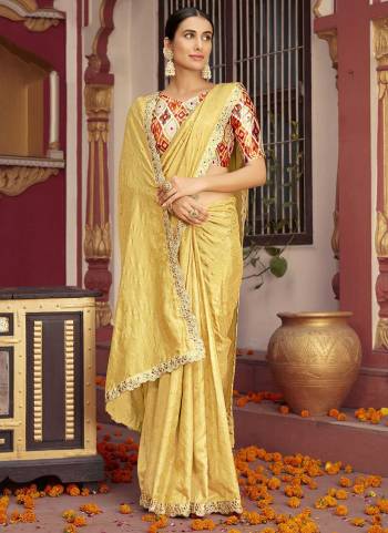 Grab These Festive Wear Saree in Fine Light Colored.These Saree And Blouse is Fabricated On Dola Silk.Its Beautified With Designer Foil Printed,Gota Patti With Diamond Border,Patola Printed Blouse.