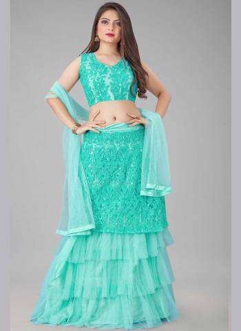 For A Designer Look,Grab These Lehenga Choli in Fine Colored.These Lehenga And Blouse Are Fabricated On Net Pair With Net Dupatta.Its Beautified With Designer Embroidery Work.