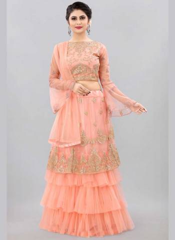 For A Designer Look,Grab These Lehenga Choli in Fine Colored.These Lehenga And Blouse Are Fabricated On Net Pair With Net Dupatta.Its Beautified With Jari,Embroidery Work.