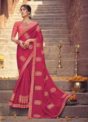 Grab These Party Wear Saree in Fine Colored.These Saree Are Chinon And Blouse is Fabricated On Brocade.Its Beautified With Designer Embroidery Work With Brocade Blouse.