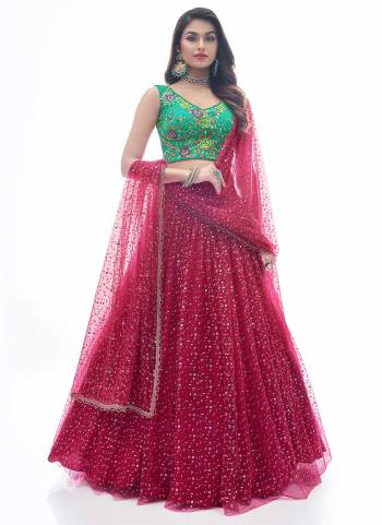 For A Designer Look,Grab These Lehenga Choli in Fine Colored.These Lehenga Are Soft Net And Blouse Are Fabricated On Art Silk Pair With Soft Net Dupatta.Its Beautified With Thread Embroidery,Hand Work With Rubber Printed.