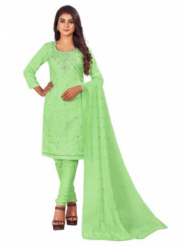 Grab These Suit in Fine Colored Pair With Bottom And Dupatta.These Top Are Cotton Slub And Dupatta Are Fabricated On Nazneen Pair With Cotton Bottom.Its Beautified With Designer Sequance Embroidery Work.