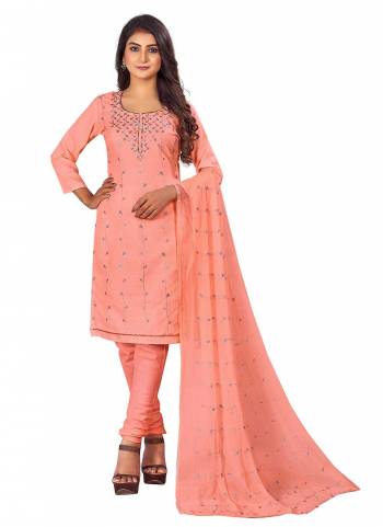 Grab These Suit in Fine Colored Pair With Bottom And Dupatta.These Top Are Cotton Slub And Dupatta Are Fabricated On Nazneen Pair With Cotton Bottom.Its Beautified With Designer Sequance Embroidery Work.