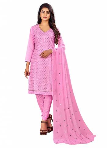 Grab These Suit in Fine Colored Pair With Bottom And Dupatta.These Top Are Cotton Slub And Dupatta Are Fabricated On Nazneen Pair With Cotton Bottom.Its Beautified With Designer Sequance Embroidery Work.