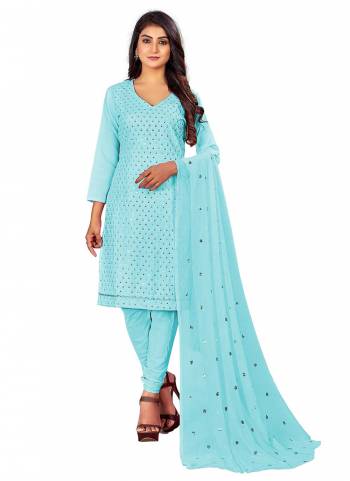 Grab These Suit in Fine Colored Pair With Bottom And Dupatta.These Top Are Cotton Slub And Dupatta Are Fabricated On Nazneen Pair With Cotton Bottom.Its Beautified With Designer Sequance Embroidery Work.