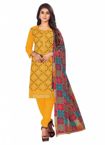 Grab These Suit in Fine Colored Pair With Bottom And Dupatta.These Top Are PC Cotton And Dupatta Are Fabricated On Chinon Pair With Cotton Bottom.Its Beautified With Designer Embroidery Work,With Printed Dupatta.