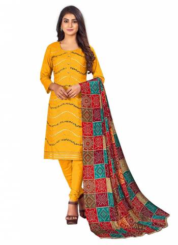 Grab These Suit in Fine Colored Pair With Bottom And Dupatta.These Top Are PC Cotton And Dupatta Are Fabricated On Chinon Pair With Cotton Bottom.Its Beautified With Designer Embroidery Work,With Printed Dupatta.