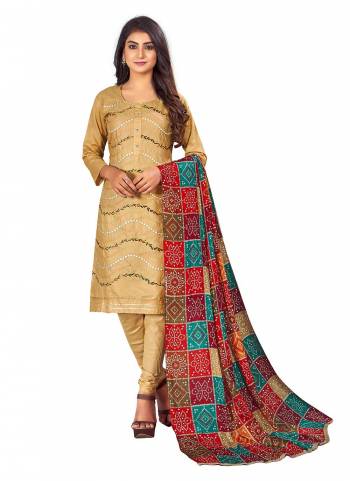 Grab These Suit in Fine Colored Pair With Bottom And Dupatta.These Top Are PC Cotton And Dupatta Are Fabricated On Chinon Pair With Cotton Bottom.Its Beautified With Designer Embroidery Work,With Printed Dupatta.