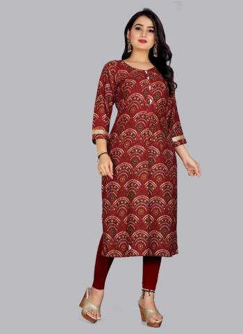 Grab These Beautiful Looking Readymade Kurti.These Kurti is Fabricated On Rayon Viscose.Its Beautified With Designer Printed With Foil Printed.