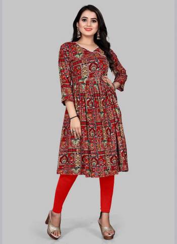 Grab These Beautiful Looking Readymade Kurti.These Kurti is Fabricated On Rayon Viscose.Its Beautified With Designer Printed With Foil Printed.