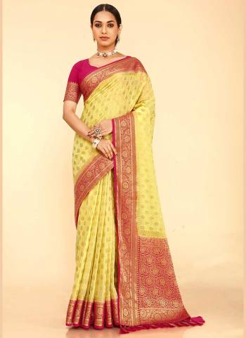 Look These Saree in Fine Colored Pair With Blouse.These Saree and Blouse Are Fabricated On Georgette Silk.Its Beautified With Heavy Wevon Designer Work .