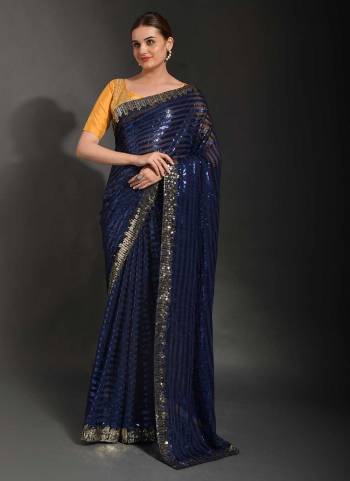 Attrective Look These Saree in Fine Colored.These Saree Are Georgette And Blouse is Art Silk Fabricated.Its Beautified With Designer Sequance Embroidery Work.