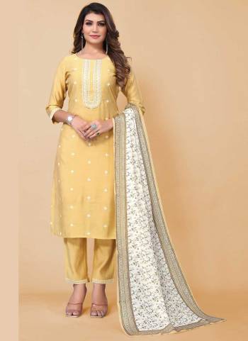 Grab These Beautiful Looking Readymade Suits.These Suits Top And Bottom is Fabricated On Poly Silk.Its Beautified With Designer Embroidery Work And Printed.