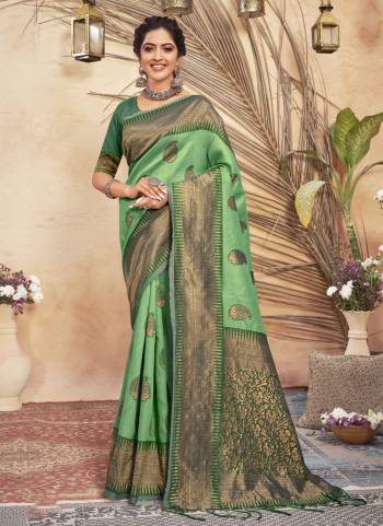 Look These Saree in Fine Colored.These Saree And Blouse is Fabricated On Cotton Pair.Its Beautified With Heavy Wevon Designer Work.