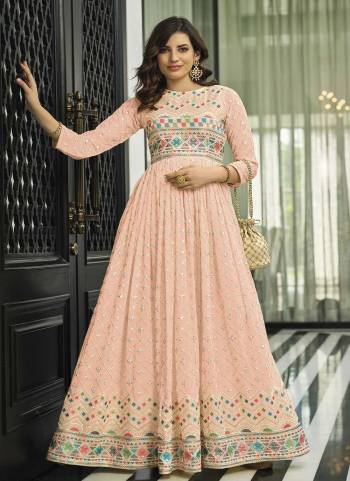 Attrective These Anarkali Suit in Fine Colored Pair With Bottom And Dupatta.These Top Are Faux Georgette And Dupatta Are Fabricated On Nazneen Pair With Santoon Bottom.Its Beautified With Santoon Inner.Its Beautified With Heavy Designer Embroidery Work.