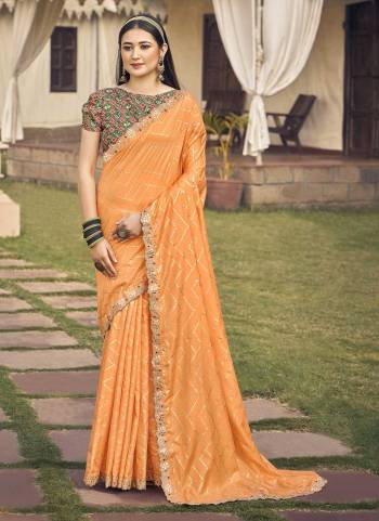 Attrective Looking These Party Wear Saree in Fine Colored.These Saree Are Soft Dola Silk And Blouse is Fabricated On Art Silk.Its Beautified With Designer Foil Printed,Gota Pati Embroidery,Diamond Work.