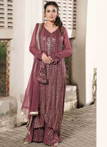 Attrective These Plazzo Suit in Fine Colored Pair With Bottom And Dupatta.These Top Are Faux Georgette And Dupatta Are Fabricated On Nazneen Pair With Santoon Bottom.Its Beautified With Santoon Inner.Its Beautified With Heavy Designer Sequance Embroidery Work.