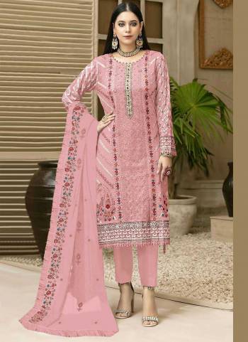 Attrective These Designer Suit in Fine Colored Pair With Bottom And Dupatta.These Top Are Faux Georgette And Dupatta Are Fabricated On Nazneen Pair With Santoon Bottom.Its Beautified With Santoon Inner.Its Beautified With Heavy Designer Embroidery Work.