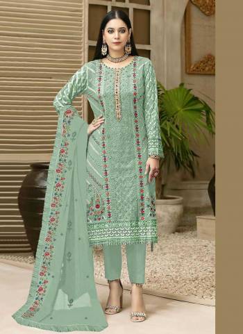 Attrective These Designer Suit in Fine Colored Pair With Bottom And Dupatta.These Top Are Faux Georgette And Dupatta Are Fabricated On Nazneen Pair With Santoon Bottom.Its Beautified With Santoon Inner.Its Beautified With Heavy Designer Embroidery Work.