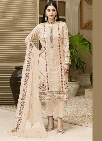 Attrective These Designer Suit in Fine Colored Pair With Bottom And Dupatta.These Top Are Faux Georgette And Dupatta Are Fabricated On Nazneen Pair With Santoon Bottom.Its Beautified With Santoon Inner.Its Beautified With Heavy Designer Embroidery Work.