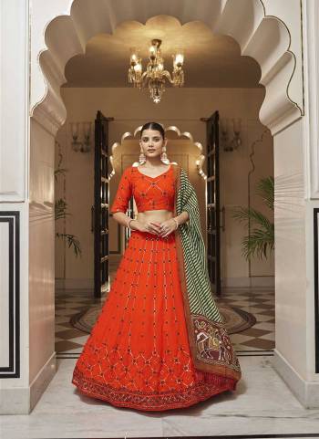 For A Designer Look,Grab These Lehenga Choli in Fine Colored.These Lehenga And Blouse Are Fabricated On Georgette Pair With Cotton Dupatta.Its Beautified With Sequance,Thread Embroidery Work,Printed.