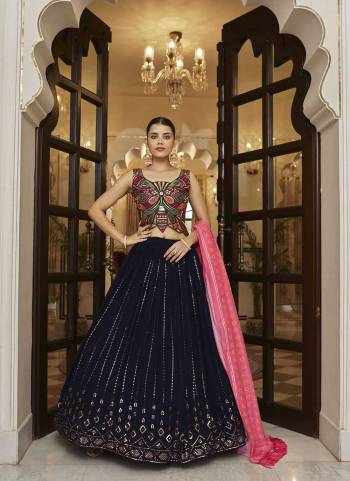 For A Designer Look,Grab These Lehenga Choli in Fine Colored.These Lehenga And Blouse Are Fabricated On Georgette Pair With Cotton Dupatta.Its Beautified With Sequance,Thread Embroidery Work,Printed.