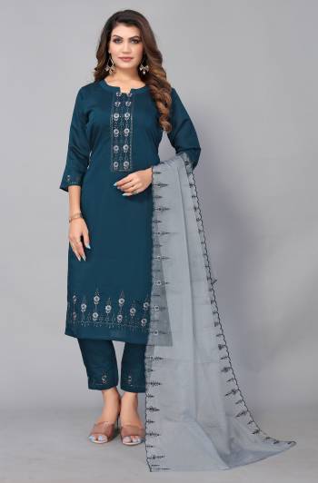 Grab These Readymade Suit in Fine Colored Pair With Bottom And Dupatta.These Top And Bottom Are Fabricated On Chinon Pair With Organza Dupatta.Its Beautified With Heavy Designer Thread,Sequance Embroidery Work.