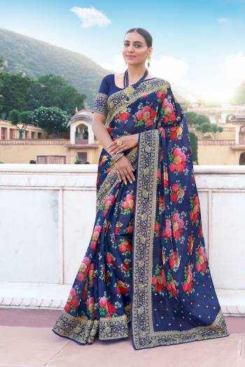 Attrective Looking These Saree in Fine Colored pair With Blouse.These Saree is Fabricated On Rose Silk Pair With Phantom Silk Blouse.Its Beautified With Digital Printed,Resham Embroidery Work.