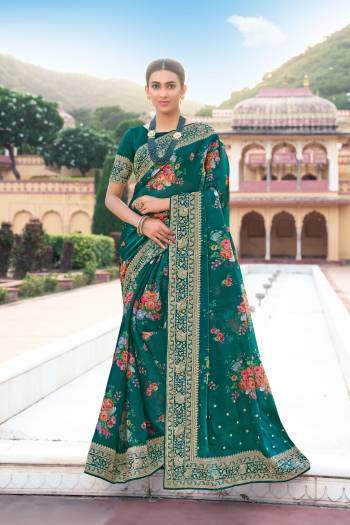 Attrective Looking These Saree in Fine Colored pair With Blouse.These Saree is Fabricated On Rose Silk Pair With Phantom Silk Blouse.Its Beautified With Digital Printed,Resham Embroidery Work.