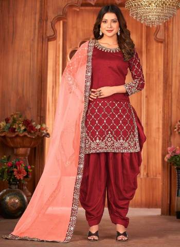 Grab These Designer Patiyala Suit in Fine Colored Pair With Bottom And Dupatta.These Top Are Art Silk And Dupatta Are Fabricated On Net Pair With Santoon Bottom.Its Beautified With Santoon Inner.Its Beautified With Heavy Designer Thread,Mirror Embroidery Work.