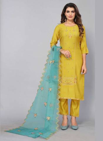 Grab These Readymade Suit in Fine Colored Pair With Bottom And Dupatta.These Top And Bottom Are Fabricated On Poly Rayon Pair With Organza Dupatta.Its Beautified With Heavy Designer Thread Embroidery Work.