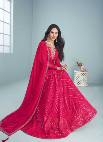 Attrective These Anarkali Suit in Fine Colored Pair With Bottom And Dupatta.These Top And Dupatta Are Fabricated On Faux Georgette Pair With Santoon Bottom.Its Beautified With Santoon Inner.Its Beautified With Heavy Designer Sequance Embroidery Work.