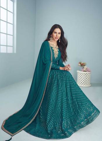 Attrective These Anarkali Suit in Fine Colored Pair With Bottom And Dupatta.These Top And Dupatta Are Fabricated On Faux Georgette Pair With Santoon Bottom.Its Beautified With Santoon Inner.Its Beautified With Heavy Designer Sequance Embroidery Work.