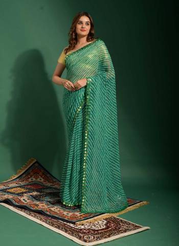 Attrective Look These Saree in Fine Colored.These Saree Are Chiffon And Blouse is Jari Brocade Fabricated.Its Beautified With Leriya Printed,Mirror Embroidery Work Border.