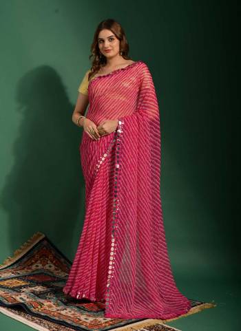 Attrective Look These Saree in Fine Colored.These Saree Are Chiffon And Blouse is Jari Brocade Fabricated.Its Beautified With Leriya Printed,Mirror Embroidery Work Border.