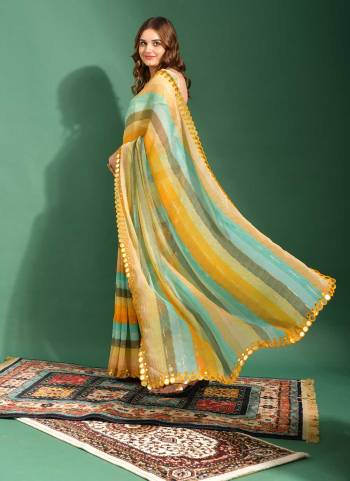 Attrective Look These Saree in Fine Colored.These Saree Are Chiffon And Blouse is Jari Brocade Fabricated.Its Beautified With Leriya Printed,Mirror Embroidery Cut Work Border.