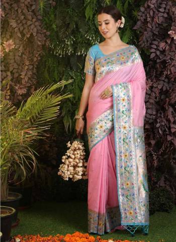 Looking These Festive Wear Saree in Fine Colored.These Saree And Blouse is Fabricated On Banarasi Soft Silk.Its Beautified With Weavon Jari And Meena Paithani Designer.