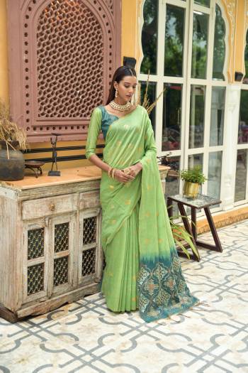 Looking These Festive Wear Saree in Fine Colored.These Saree And Blouse is Fabricated On Chanderi Silk.Its Beautified With Weavon Silver And Copper Jari Designer.