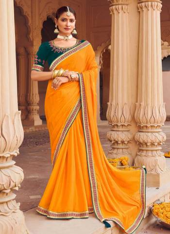 Attrective Looking These Saree in Fine Colored pair With Blouse.These Saree is Fabricated On Satin Chiffon Pair With Phantom Silk Blouse.Its Beautified With Lesar Cutting Foil,Jari, Resham,Mirror  Embroidery Work.